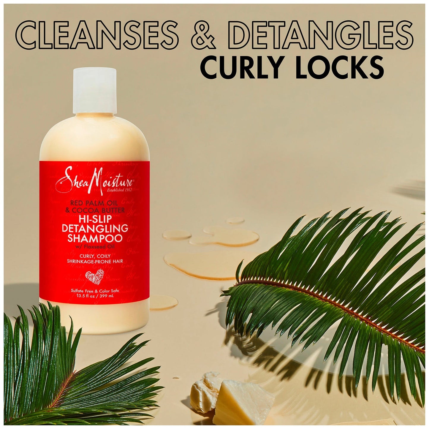 SHEA MOISTURE RED PALM OIL & COCOA BUTTER Shampooing Démêlant Boucles "Hi-Slip" (399ML)