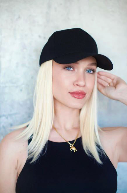 Perruque Baseball Cap Wig | Longueur 25 cm | Blonde