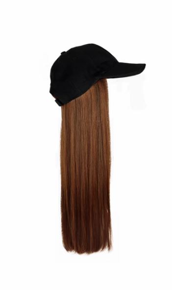 Perruque Baseball Cap Wig | Longueur 40 cm | Brun