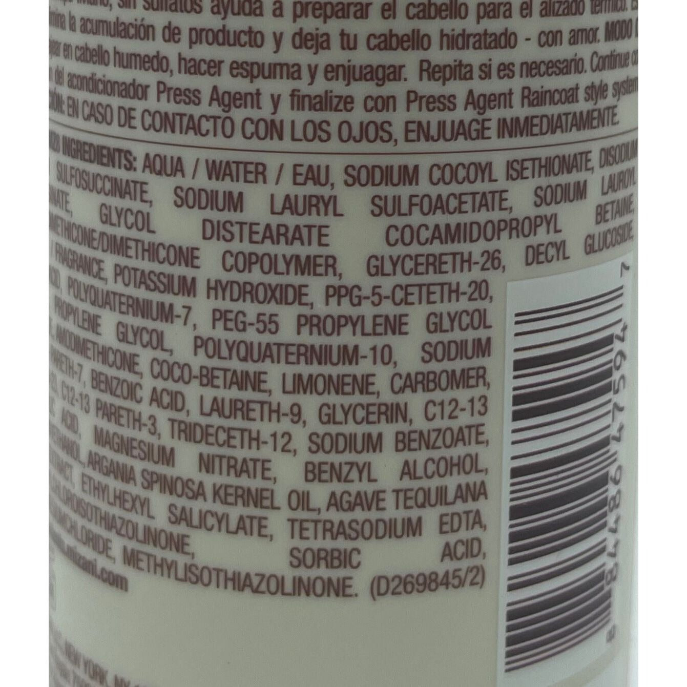 MIZANI PRESS AGENT Shampoing lissant thermo protecteur sans sulfate (250ML)