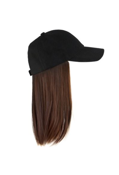Perruque Baseball Cap Wig | Longueur 25 cm | Brun